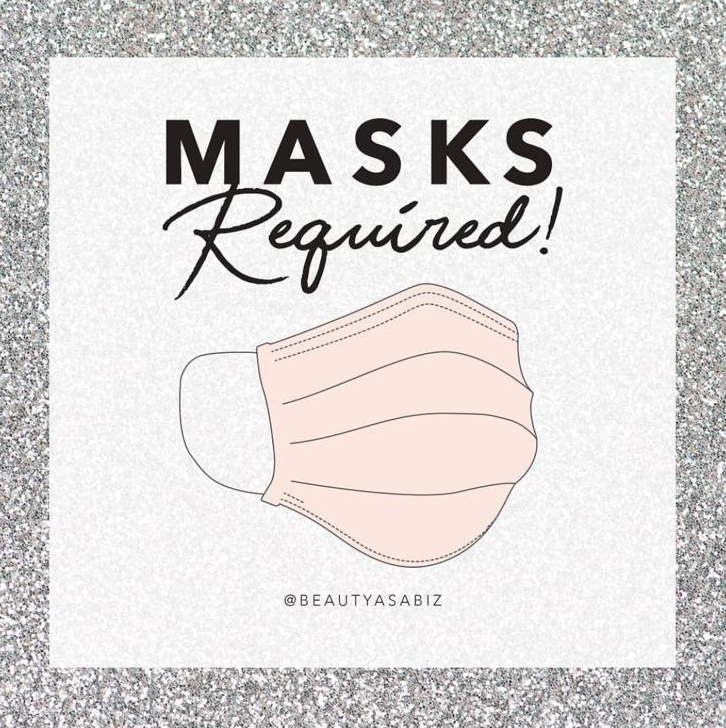 Free use designs for social media "Masks required"