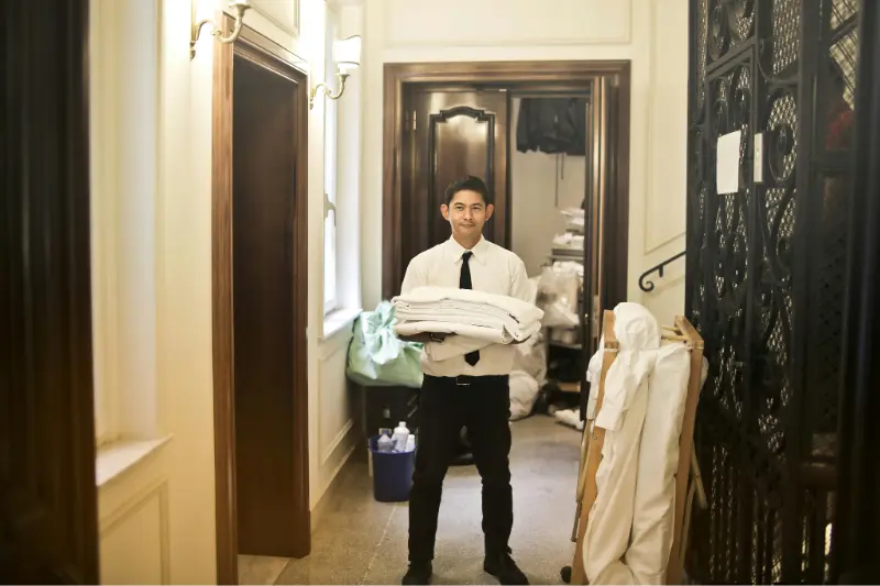 hospitality worker in hotel