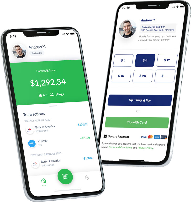 Tipping Use Cases - Bartender Tipping App