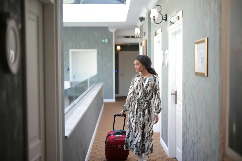 satisfied customer in hotel
