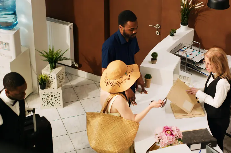 satisfied hotel guests