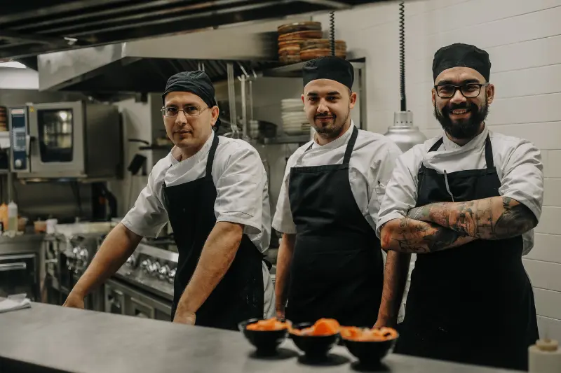 staff at a cashless restaurant